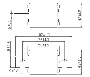 Square ceramic car fuse for semiconductor protection DC750V MEV Fuses